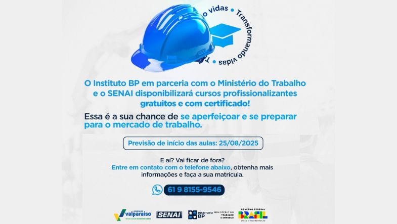 INSTITUTO BP E SENAI ABREM INSCRIÇÕES PARA CURSOS GRATUITOS NA ÁREA DA CONSTRUÇÃO CIVIL