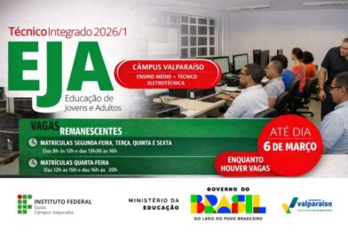IFG VALPARAÍSO ABRE MATRÍCULAS PARA CURSO TÉCNICO INTEGRADO EM ELETROTÉCNICA NA MODALIDADE EJA